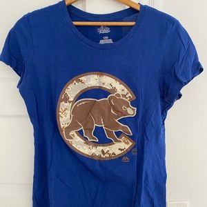 Chicago Cubs Camo Logo Tshirt